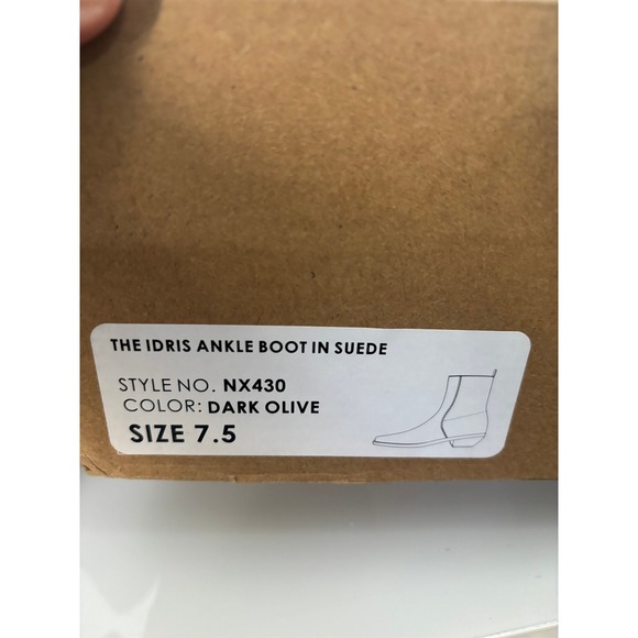 Madewell Idris Ankle Boot Suede Dark Olive Green NX430 Womens 7.5 - Picture 8 of 10